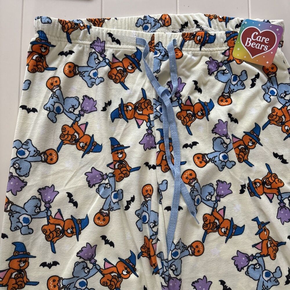 Care Bears Halloween Pajama Pants Womens Large Ghost Pumpkin Bat Fleece - Picture 4 of 8